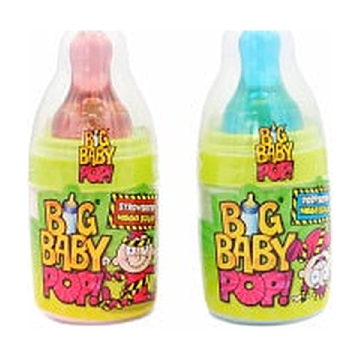 Bazooka Big Baby Pop! Mega Sour Raspberry/Strawberry – produktbilde