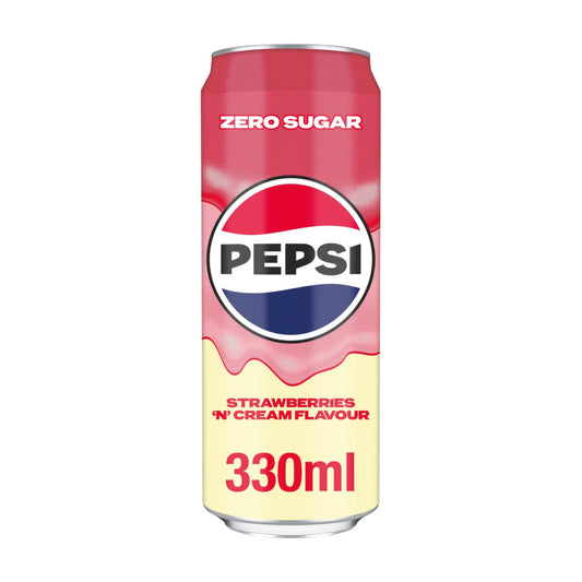Pepsi Zero Strawberry Cream, boks 0,33l – produktbilde