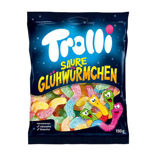 Trolli Sour Glowworms 150g – produktbilde